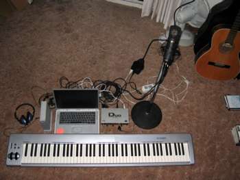 [Simon James's recording setup]